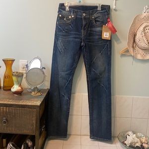 👖👖TRUE RELIGION BRAND NEW WITH TAGS 🏷 SLIM FLAP RED ORIGINAL JEANS SIZE